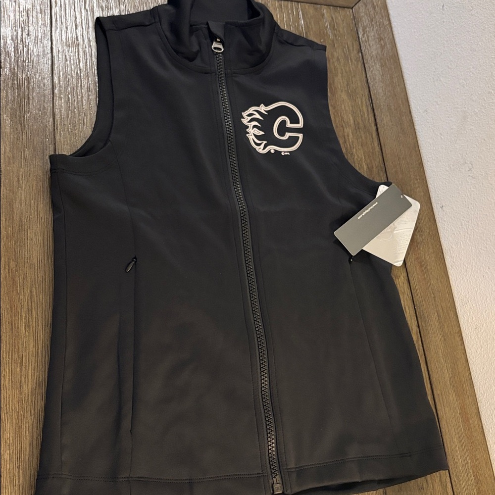 NWT [Touch by Alyssa Milano] Calgary Flames NHL Zip-Up Activewear Vest Womens M - Picture 3 of 13